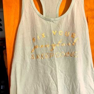 “Fix your ponytail and keep going” racer back tank